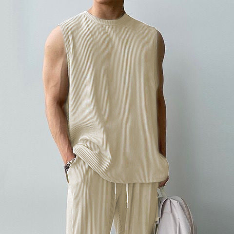 Herren Rippstrick Komplett-Set: Modisches 2-teiliges Rippstrick-Set für Herren. Oberteil & Hose für gemütliche Stunden.