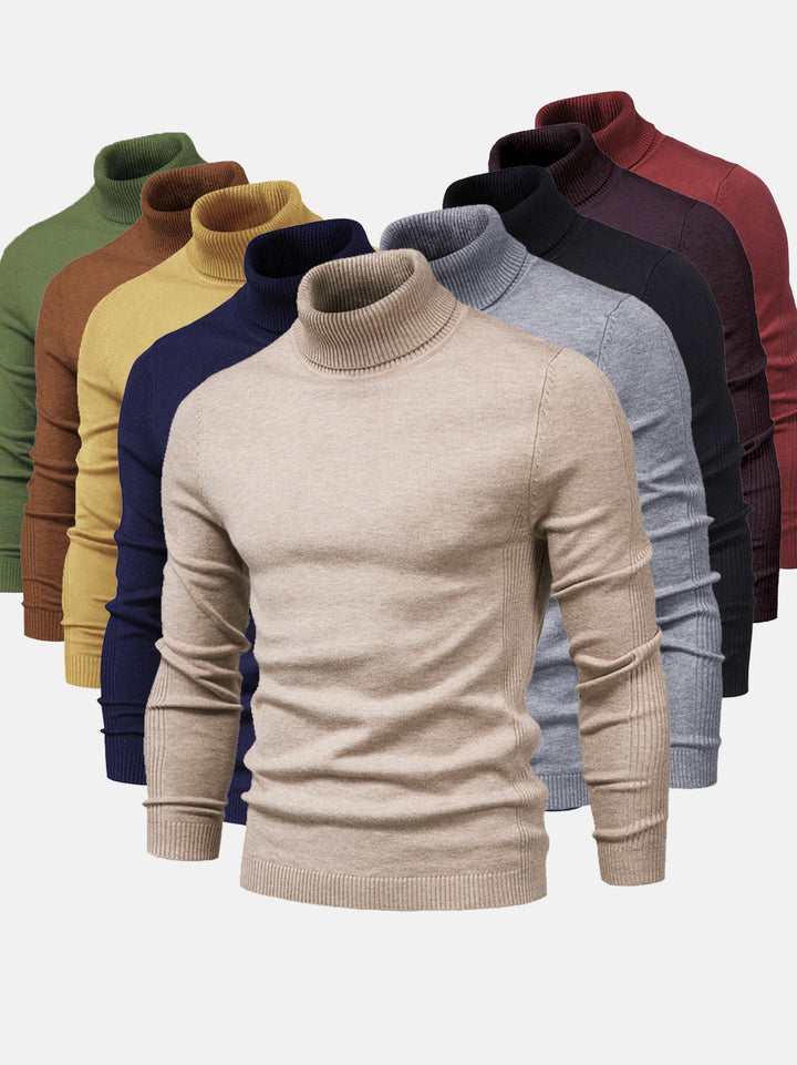 Pflegeleichter Herren Rollkragenpullover, behält Form & Farbe. Moderner Herrenpullover für den Alltag.