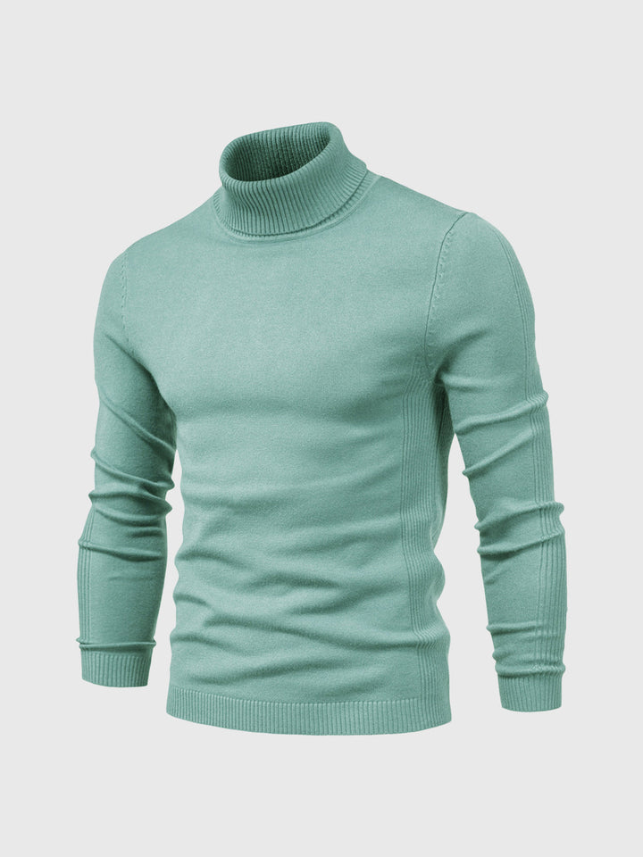 Dunkelblauer Herren Rollkragenpullover, klassisch & vielseitig. Eleganter Winterpullover für Business.