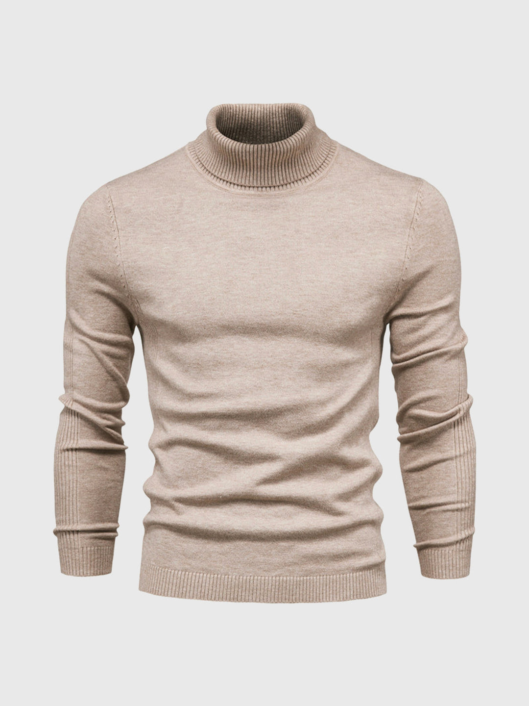 Vielseitiger Herren Rollkragenpullover, kombinierbar für Freizeit & Business. Klassischer Langarm-Pullover.