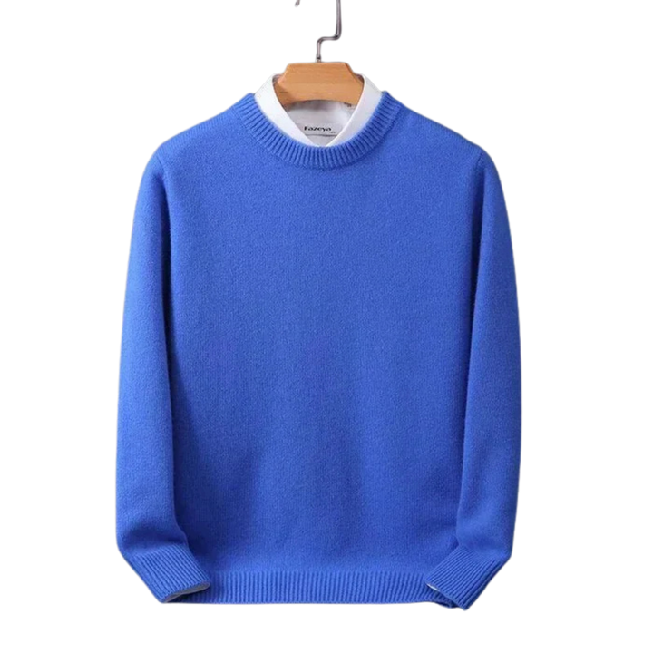 Herren Rundhals-Pullover Aidan. Zeitloser Langarm-Strickpullover für elegante Freizeitlooks.