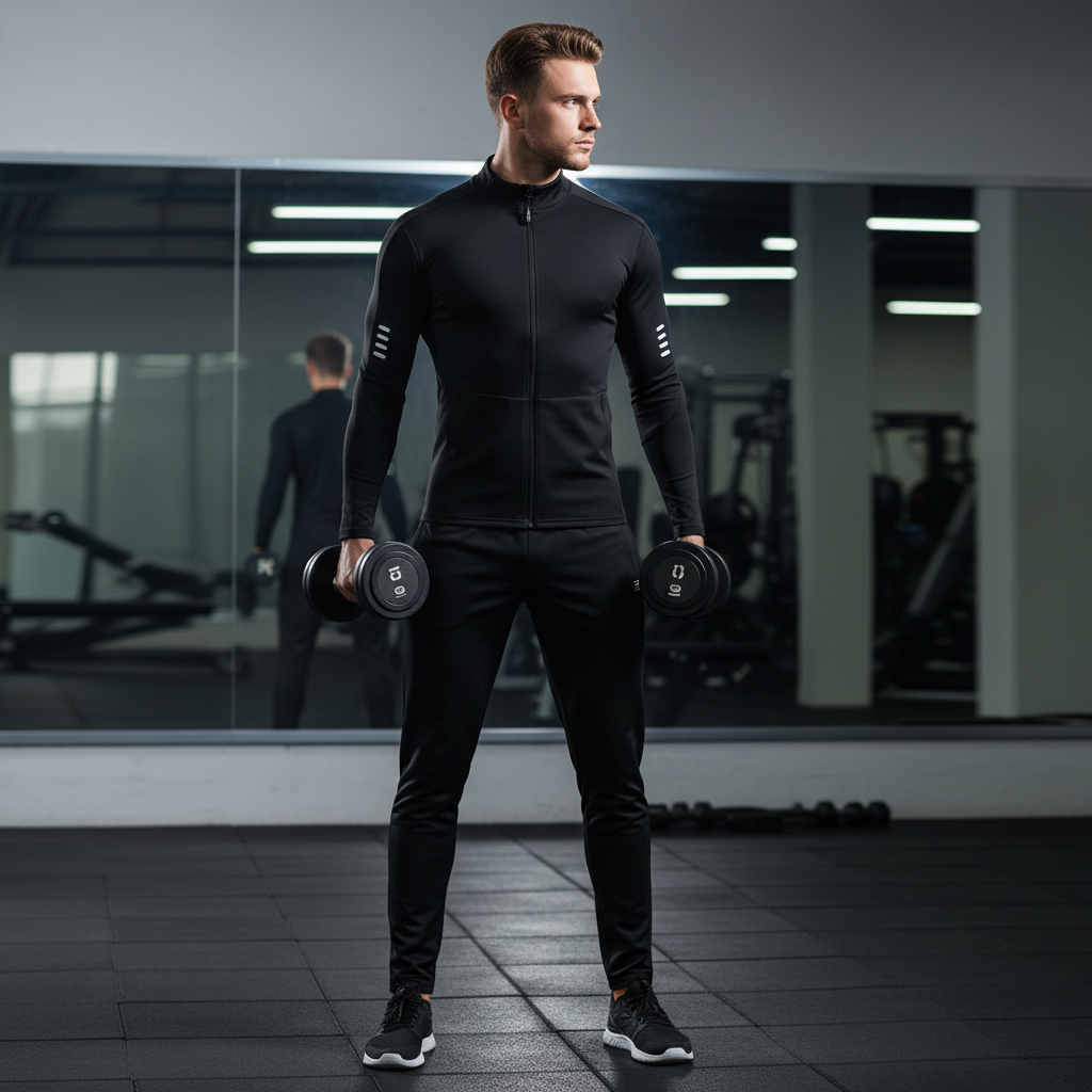Herren schnelltrocknendes Sportshirt & Hose Set 'Bradley' für intensives Training und Fitness. Atmungsaktiv & flexibel.