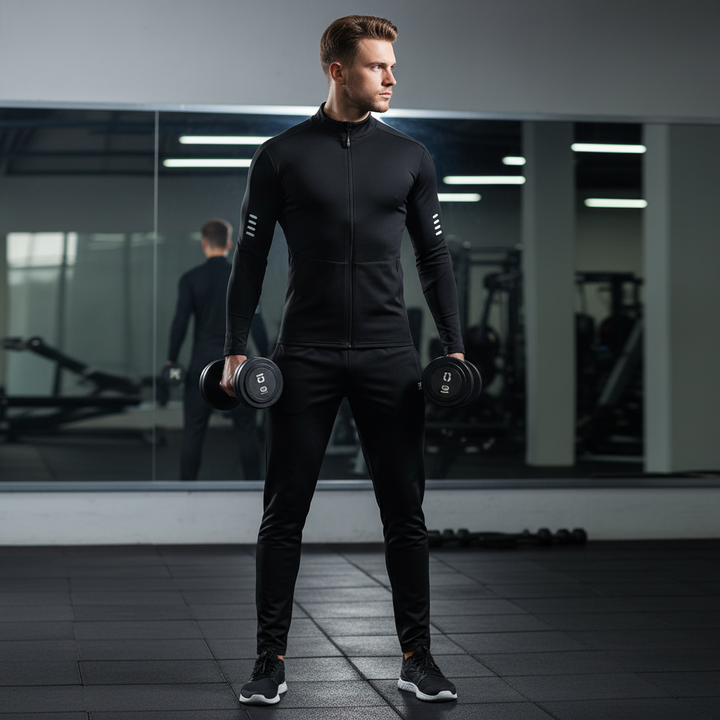 Herren schnelltrocknendes Sportshirt & Hose Set 'Bradley' für intensives Training und Fitness. Atmungsaktiv & flexibel.