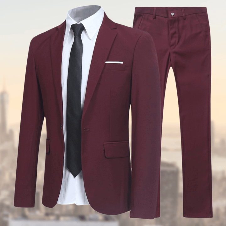 Zeitloser, eleganter Slim-Fit Herrenanzug für souveränes Auftreten im Business & bei festlichen Anlässen.