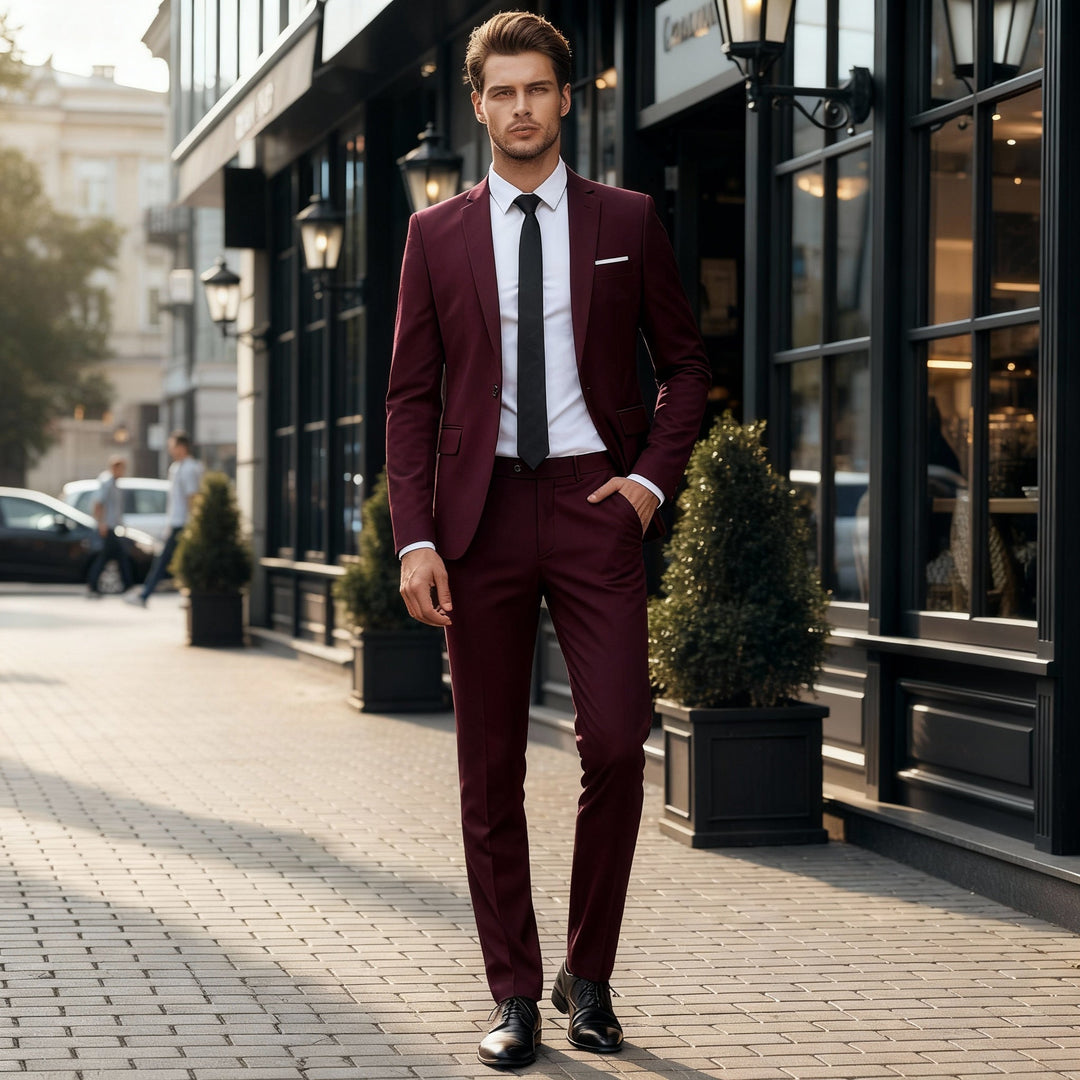 Komfortabler und stilvoller Slim-Fit Herrenanzug, perfekt für Business und festliche Events.
