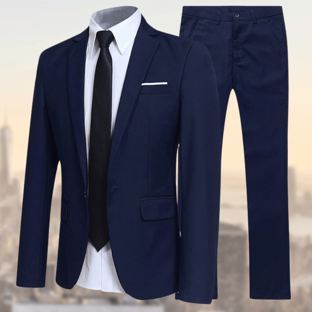 Moderner Slim-Fit Anzug für Herren, unterstreicht Eleganz und bietet hohen Tragekomfort.
