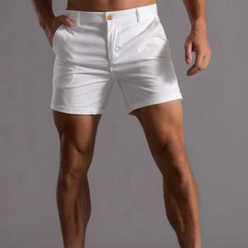 Stilvolle Herren Chino-Shorts, Slim-Fit, für warme Sonnentage. Bequeme kurze Hose für Freizeit und Mode.