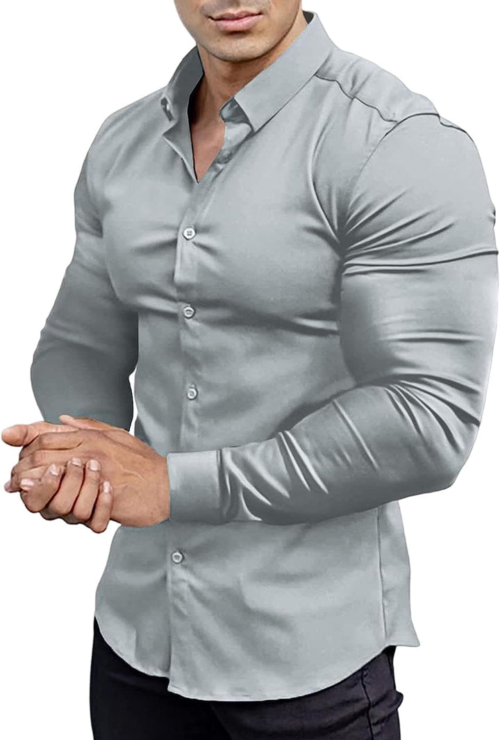 Herren Slim-Fit Hemd, knitterfrei, stretch, elegant für Business & Freizeit.