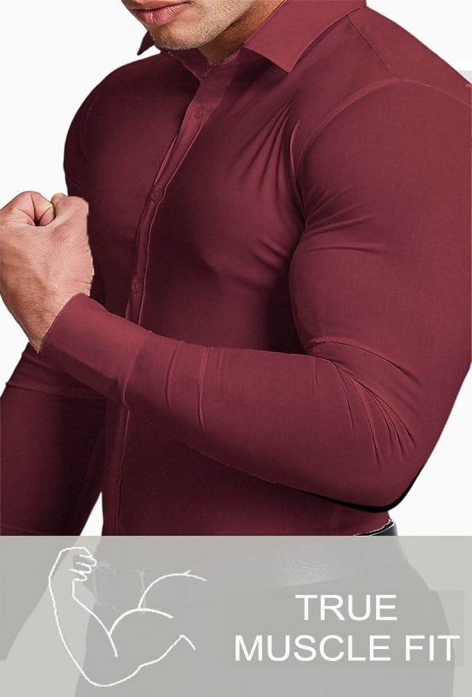 Mann im knitterfreien Slim-Fit Hemd, stretch, kombiniert für Business oder Freizeit.