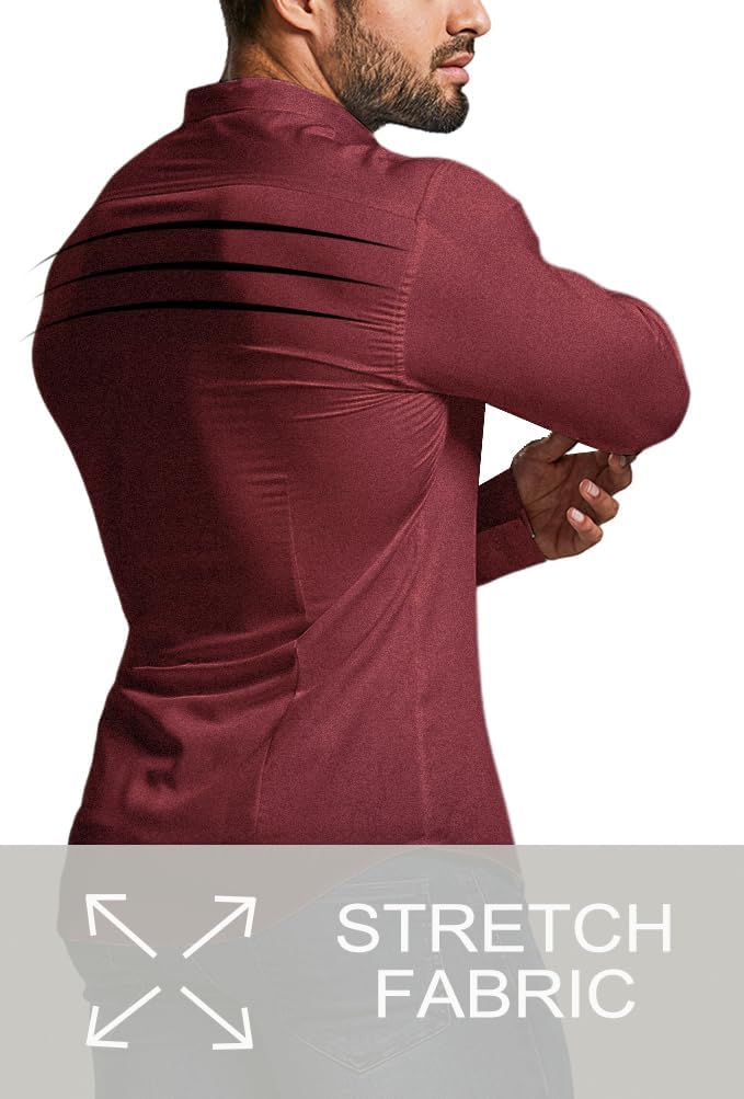 Unifarbenes Stretchhemd für Herren, Slim-Fit, knitterfrei, elegant und bequem.