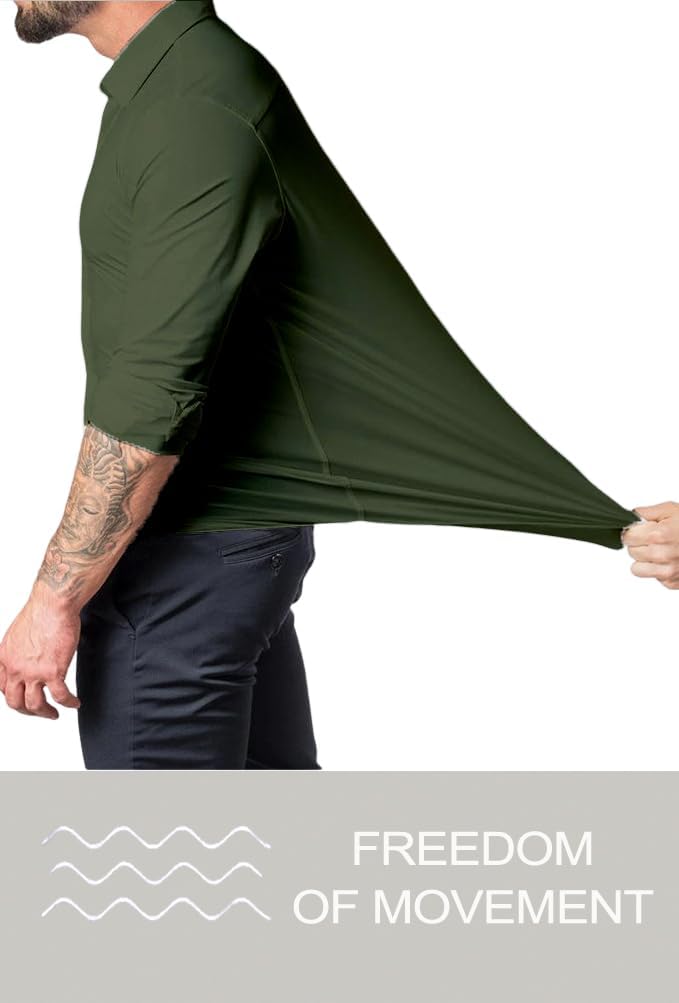Stofftextur des knitterfreien Slim-Fit Stretchhemdes, weich, atmungsaktiv, elegant.