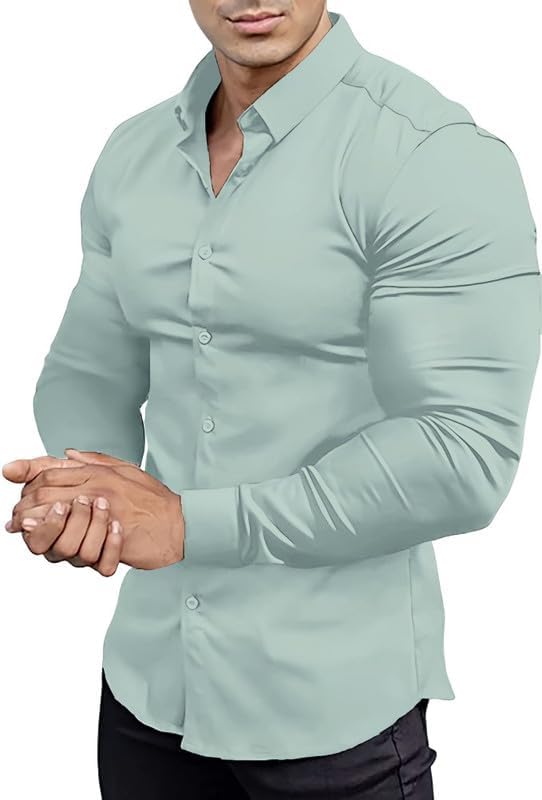 Stilvolles knitterfreies Stretchhemd, Slim-Fit, für Herren, Business & Casual.