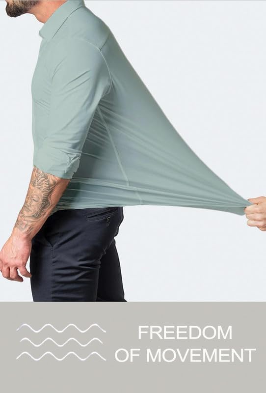 Männliches Modell im eleganten Slim-Fit Hemd, knitterfrei, stretch, unifarben.