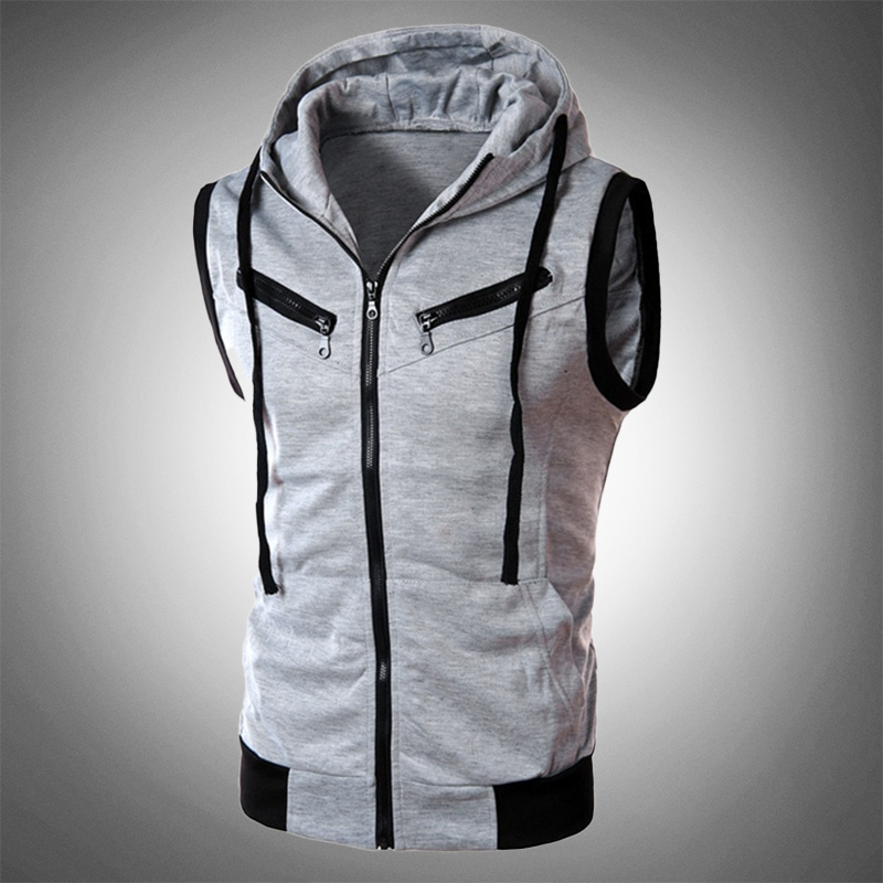 Stilvolle Herren Kapuzenweste Slim-Fit für vielseitige Outfits; bequeme Freizeit- und Sportbekleidung.