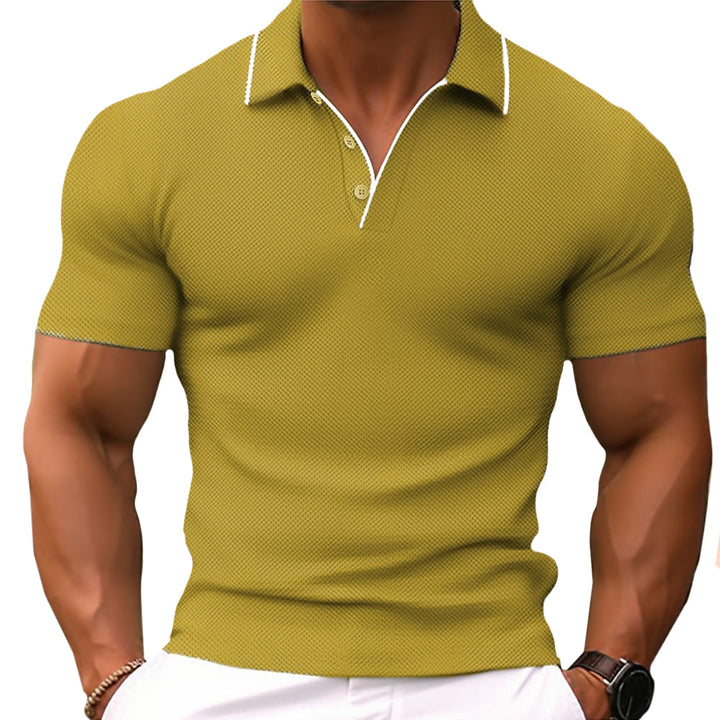 Basic Herren Slim Fit Poloshirt, kurzärmlig mit Knopfleiste. Zeitloses Design, ideal für Frühling & Sommer.