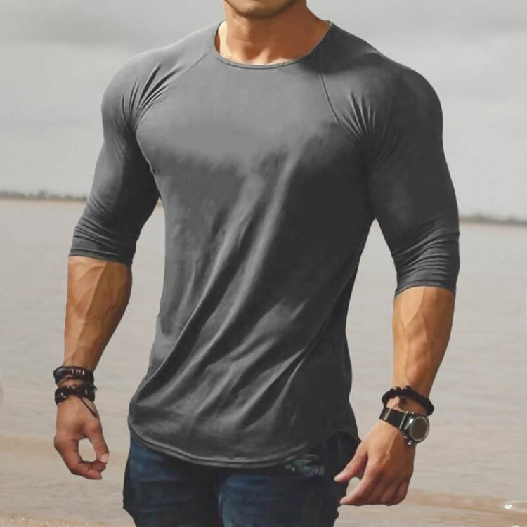 Modisches Herren Langarmshirt 'Felix' in Slim Fit, stretchig, für einen stilvollen Auftritt.