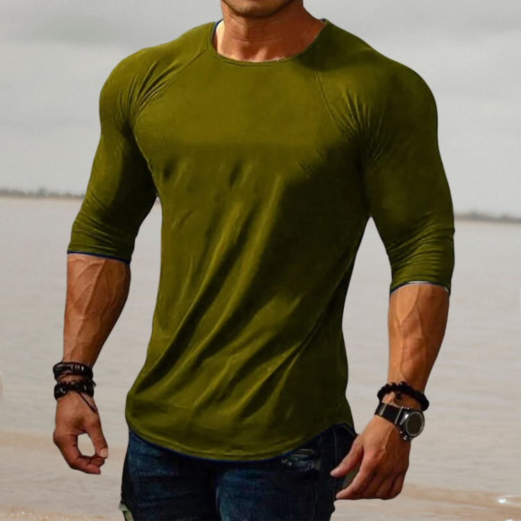 Herren Slim Fit Langarmshirt mit Stretch-Anteil, atmungsaktiv, perfekt für jeden Anlass.