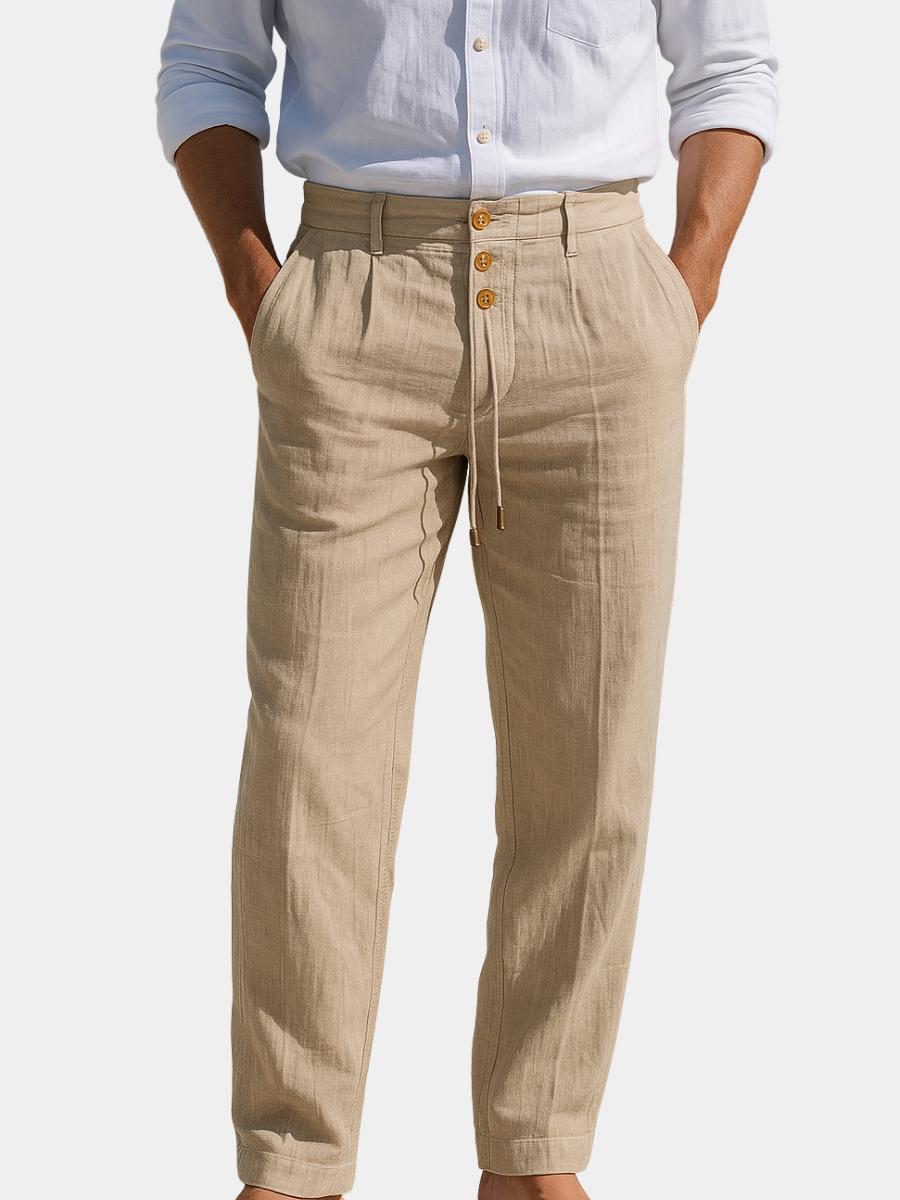 Herren Sommerhose MATTEO, leichte & bequeme Freizeithose mit lockerer Passform für warme Tage, atmungsaktiv.