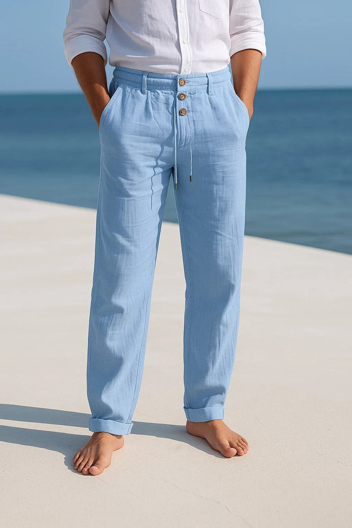 Gefaltete Herren Sommerhose MATTEO, leicht, atmungsaktiv & strapazierfähig – die perfekte Freizeithose.
