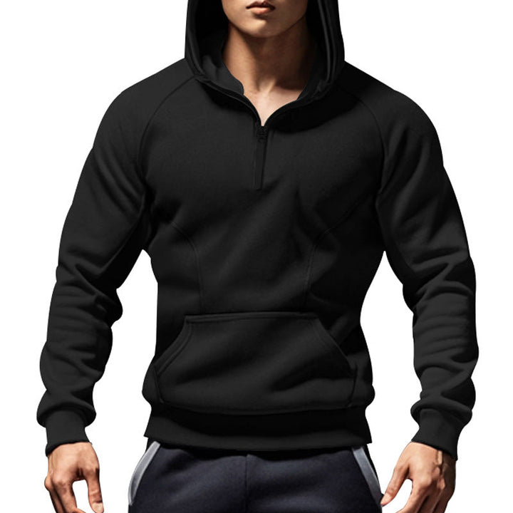Funktionaler Herren Fitness Hoody, ideal für Sport & Alltag, mit Reißverschluss & praktischen Seitentaschen.