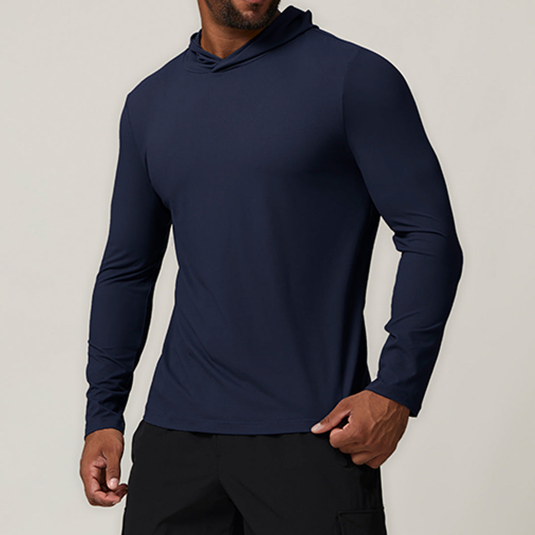 Vielseitiger Herren Sport-Hoodie Langarm, ideal für aktiven Lifestyle, feuchtigkeitsregulierend.