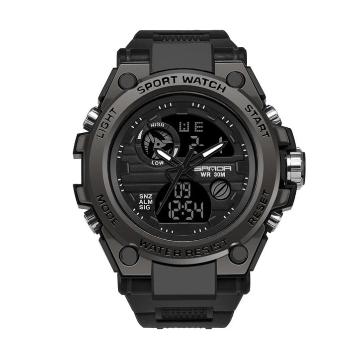Stilvolle Herren Digitaluhr mit Dual-Display, leuchtend & praktisch für jede Gelegenheit.