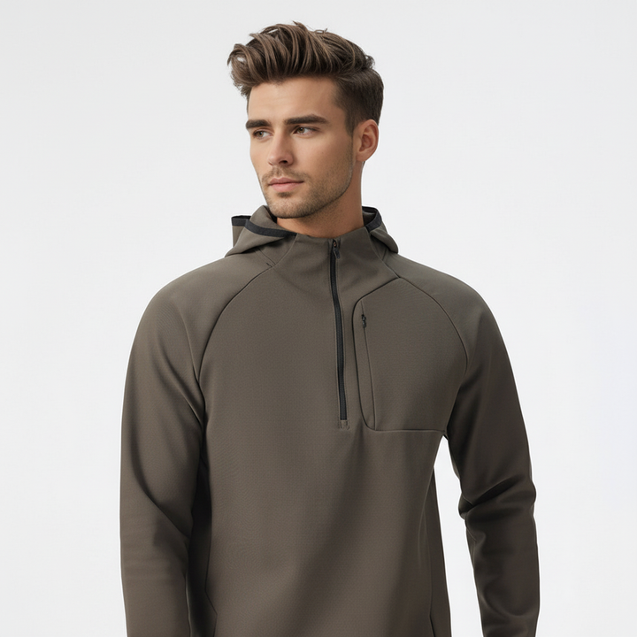 Herren Aktivkleidung: Stretchjacke mit Reißverschluss, atmungsaktiv & bequem für Outdoor-Abenteuer.