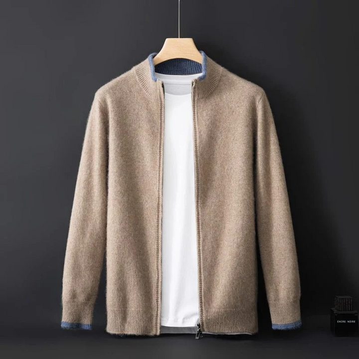 Bequeme Zipperjacke für Herren, Regular Fit "Leo". Perfekt als Übergangsjacke für Büro und Freizeit.
