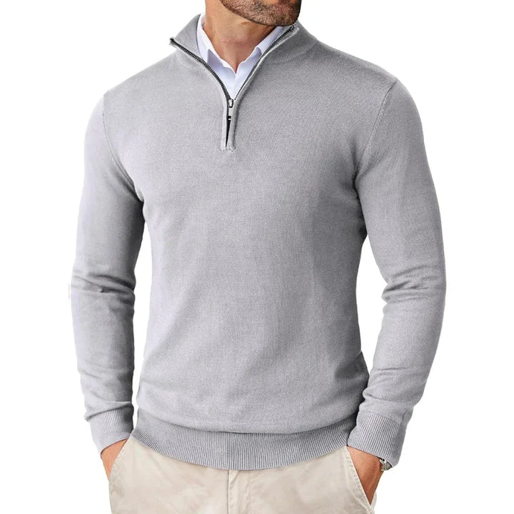 Eleganter Herren Strickpullover mit Reißverschluss, bietet hohen Komfort und ist ein vielseitiges Herren Oberteil.