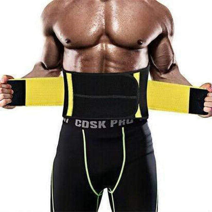 Detailansicht des Herren Fitnessgürtels, atmungsaktives Material für Komfort und effektives Schwitzen.