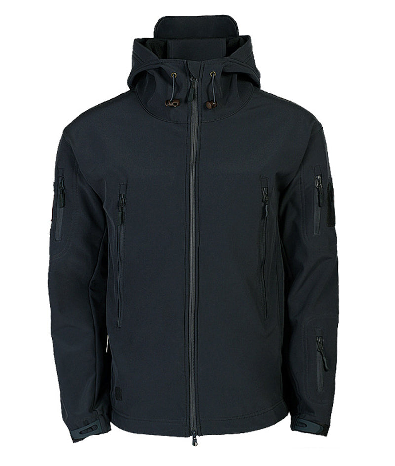 Robuste Herren Outdoor-Jacke, winddicht, wasserdicht, Softshell, Kapuze, ideal für Abenteuer & Wandern.