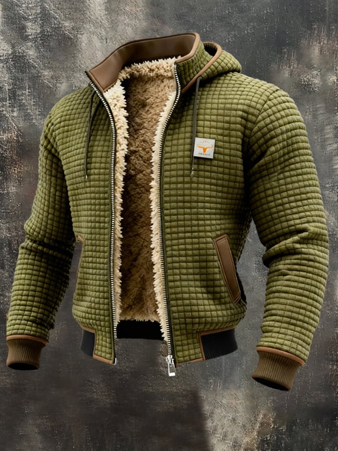 Modische Herrenjacke mit Kälteschutz. Winddichter Thermomantel für stilvolle Winteroutfits. Warme Kleidung.
