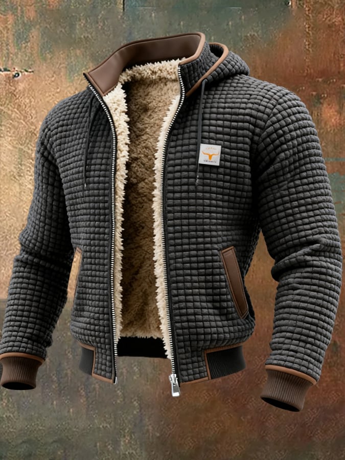 Robuste Thermo Herrenjacke für Outdoor-Aktivitäten. Winddichter Kälteschutzmantel für Herbst & Winter.