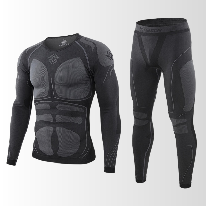 Funktionelles Baselayer-Oberteil des Herren Thermounterwäsche Sets. Ideal für Ski, Snowboard & kalte Wintertage. Nahtlos & wärmend.