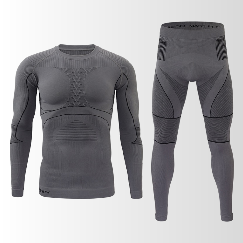 Atmungsaktives Herren Thermounterwäsche Set. Ideale Sportunterwäsche für aktive Wintersportler, wärmend & trocken.