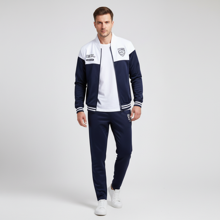 Sportlicher Herren Trainingsanzug im Baseball-Stil, perfekt für aktive Männer. Ideal als Sportanzug oder Freizeitmode.