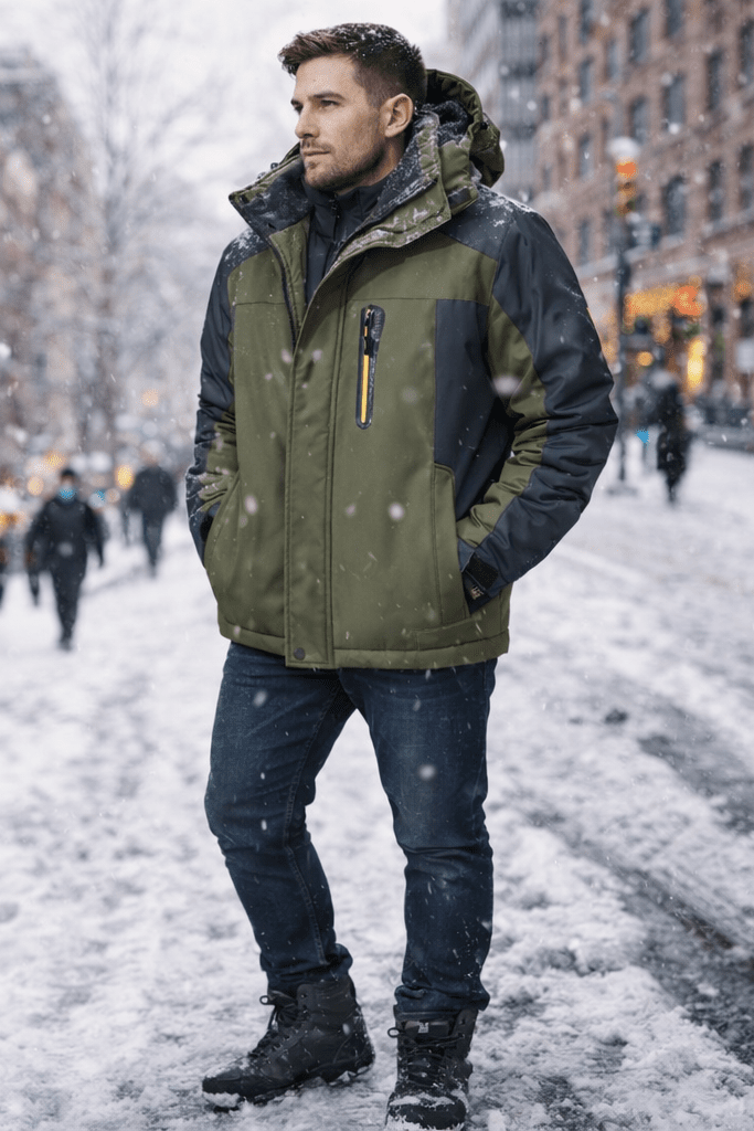 Winddichte Herren Winterjacke Aidan für Kälteschutz im urbanen Outdoor-Bereich, ideal für Freizeit.