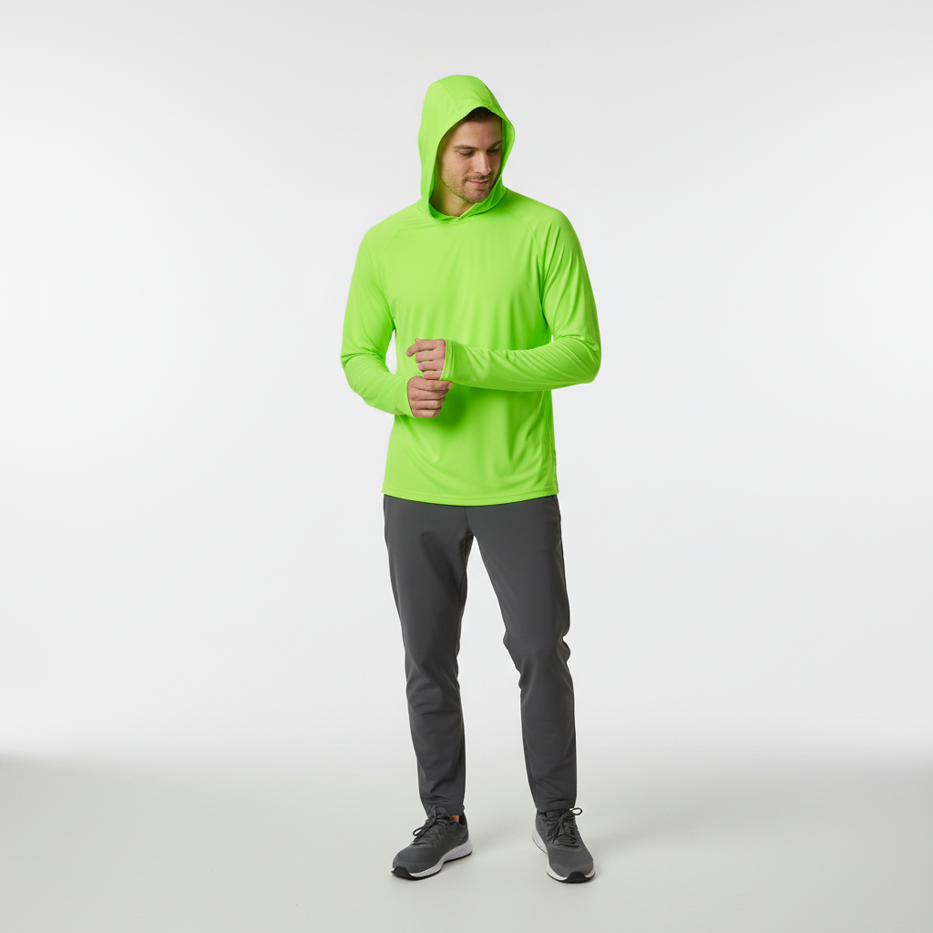 Packbarer Herren UV Schutz Hoodie SunveilPro, leichter Sonnenschutz für Reisen, Outdoor-Urlaub & Sommer.