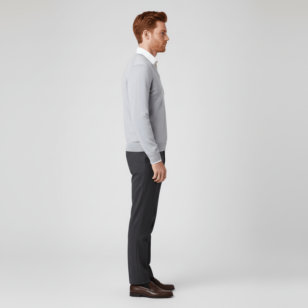 Eleganter Slim Fit Herrenpullover, V-Ausschnitt, komfortabel und stilvoll für den Alltag.