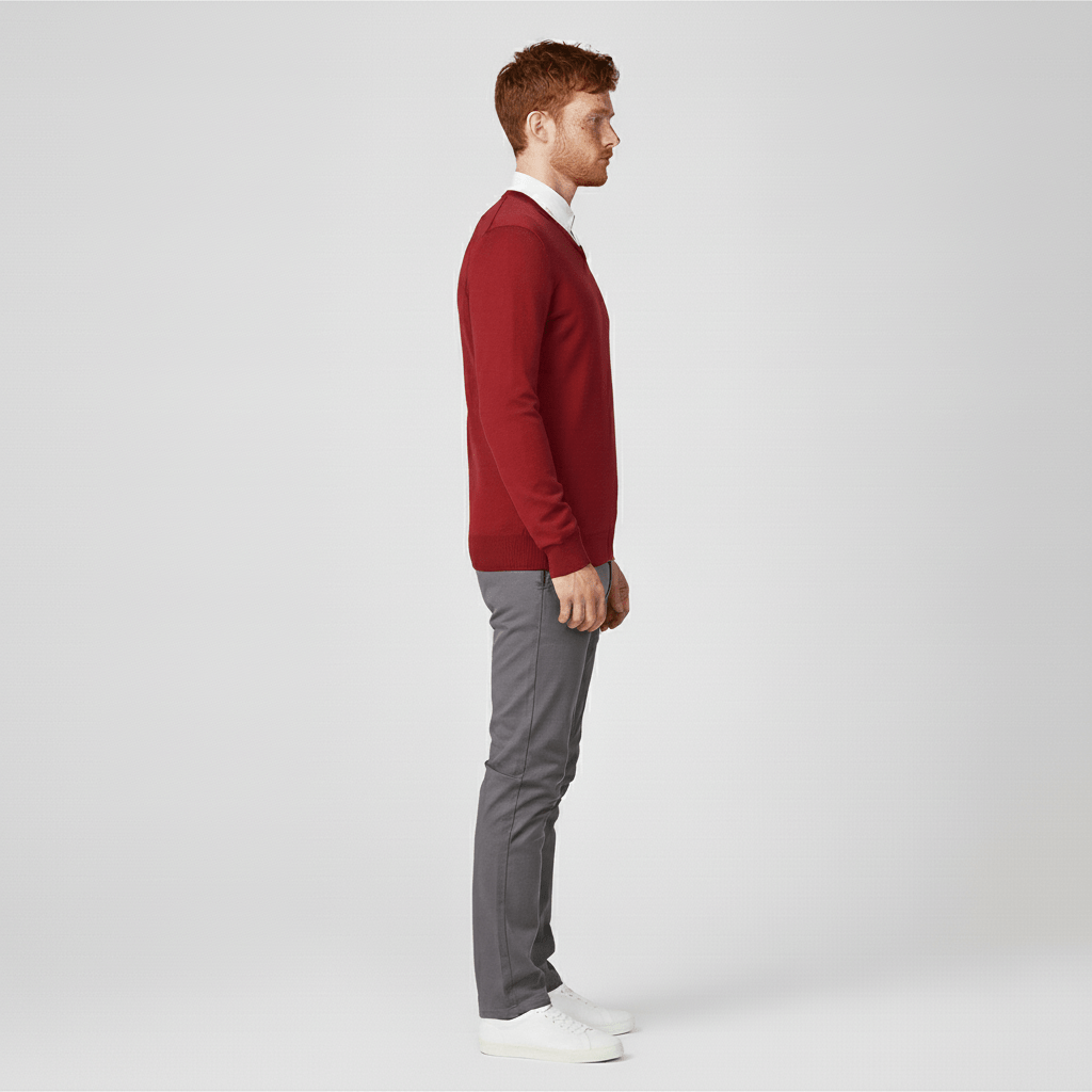 Moderner Herrenpullover Samuel mit V-Ausschnitt, schmal geschnitten, vielseitig kombinierbar.