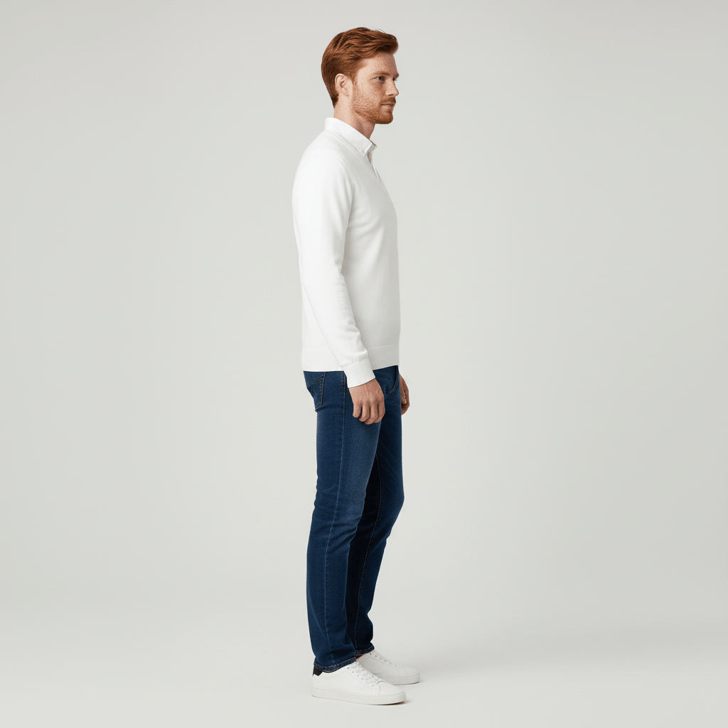 Herrenpullover mit V-Ausschnitt, schmaler Schnitt, ein Basic für smarte Business Casual Garderobe.