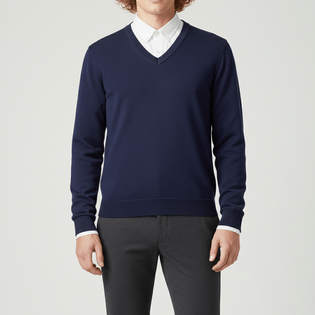 Herrenpullover Samuel, V-Ausschnitt, Slim Fit, ideal für einen gepflegten und stilvollen Auftritt.