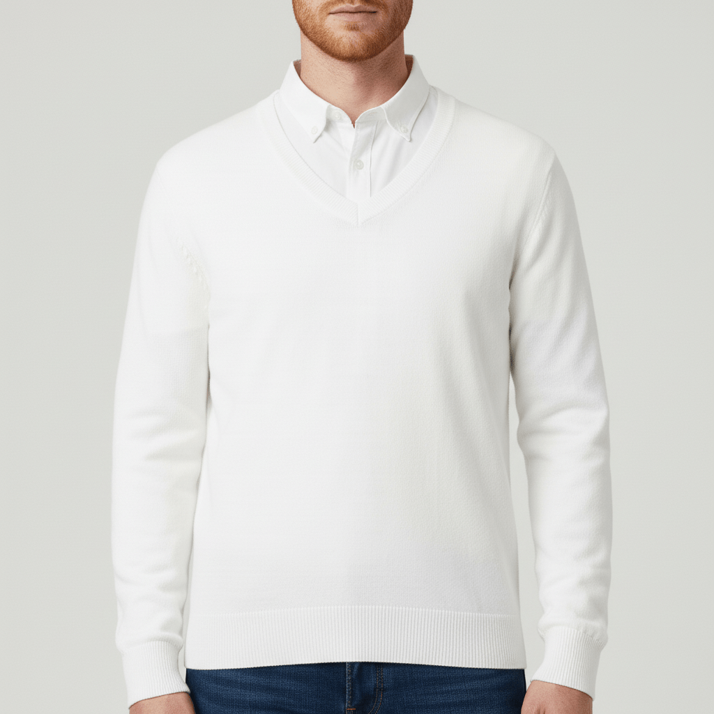 Stilvoller Herren Slim Fit V-Ausschnitt Pullover Samuel, perfekt für einen eleganten und zeitgemäßen Look.