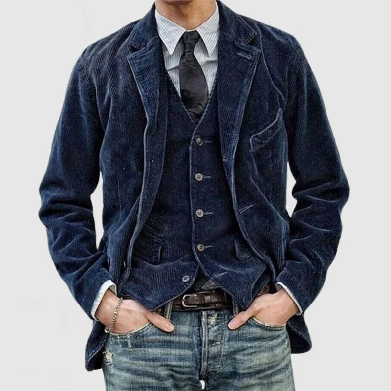 Eleganter Herren Vintage Blazer, ideal für Business Casual und stilvolle Herbstmode.