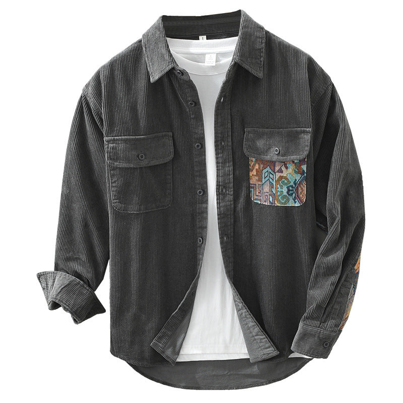 Klassisch-modernes Herren Langarmhemd Vintage, elegant für den stilvollen Alltag. Herbst/Frühling Outfit.