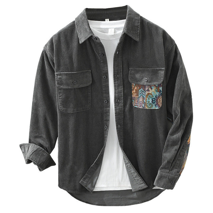 Klassisch-modernes Herren Langarmhemd Vintage, elegant für den stilvollen Alltag. Herbst/Frühling Outfit.