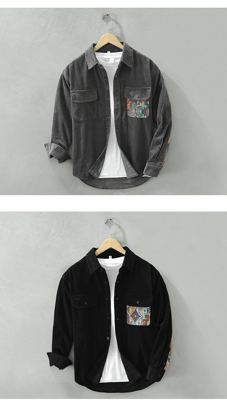 Hochwertiges Herren Vintage Langarmhemd, zeitlos elegant, ideal für stilvolle Männermode im Alltag.
