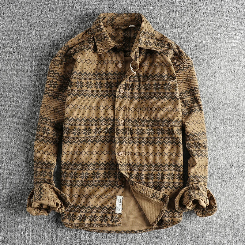 Herren Vintage Langarmhemd für stilvolle Freizeitlooks, perfekt für Alltag und Business Casual. Klassisch & zeitlos.