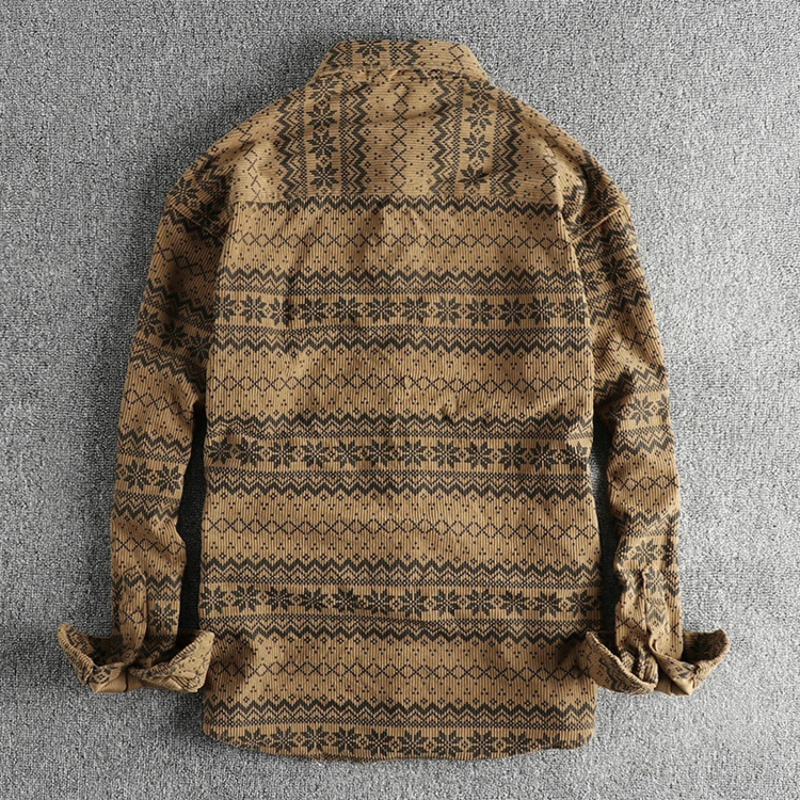 Stilvolles Herren Langarmhemd im Vintage Stil. Ideal für Casual-Outfits, Business Casual und Männer Kleidung.