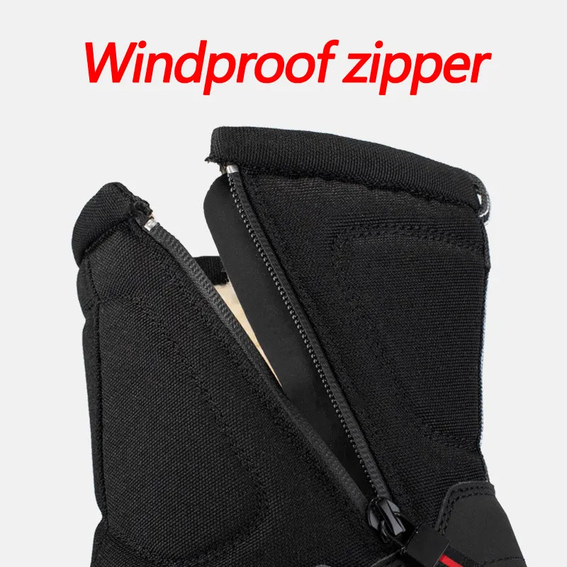 Halbhohe Herren-Winterstiefel, Seitenansicht. Warm, wasserabweisend, kältebeständig für Schnee.